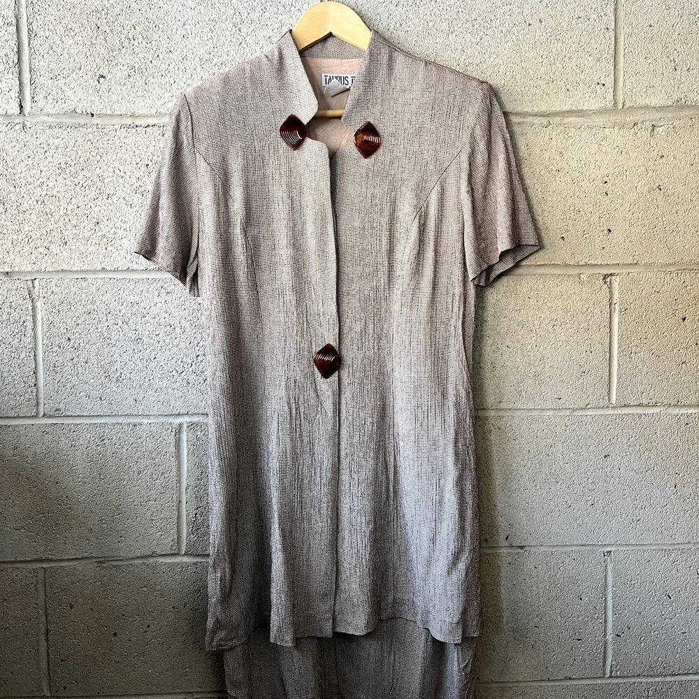 Vintage houndstooth dress | 80s 90s tortoise shell